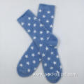 super soft White star blue cosy socks